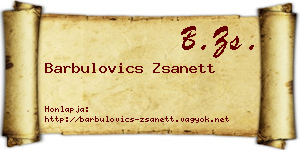 Barbulovics Zsanett névjegykártya